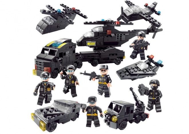 Set de figurines militaires de la police 6 en 1 - 343 pièces