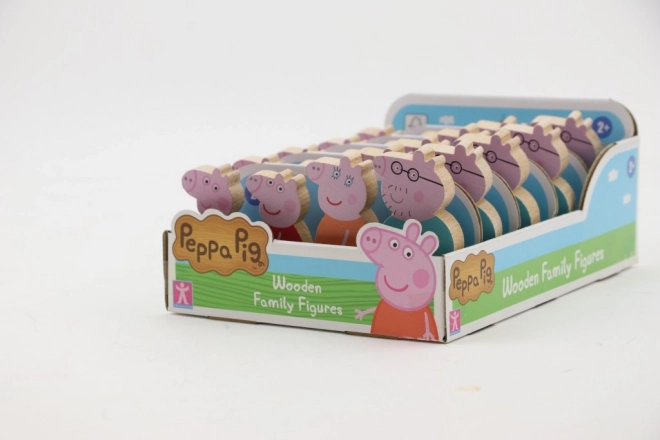 Figurines en bois de la famille Peppa Pig