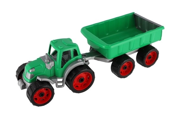 Tracteur avec remorque en plastique 53cm à roue libre en filet