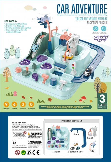 Woopie Circuit de Voiture Interactif Aventures Aut
