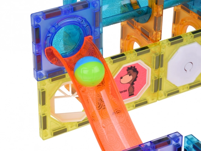 Cubes magnétiques 3D pour enfants Construction de pistes de billes lumineuses 49 éléments ZA5250