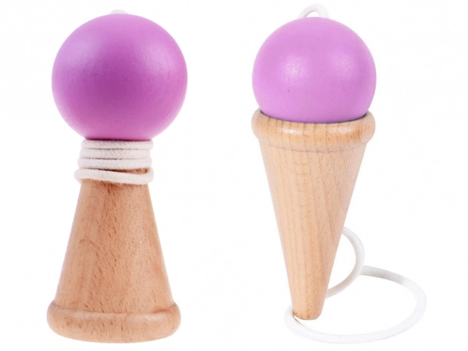 Jeu d'adresse en bois attrape-boules