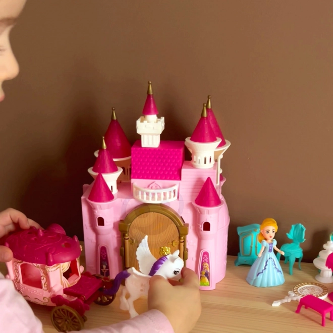 Château magique interactif avec carrosse et accessoires