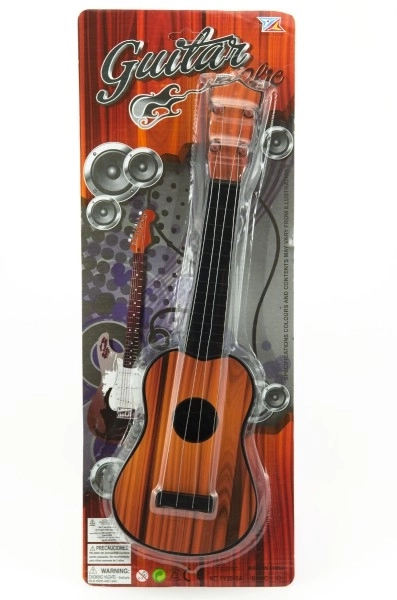Guitare en plastique 40cm 2 couleurs sur carte