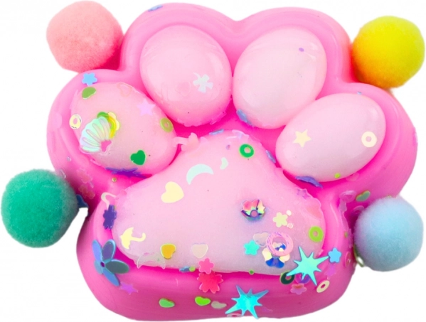 Jouet Anti-stress Patte de Chat Squishy Confettis Rose