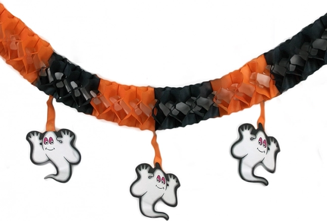 Guirlande en papier d’Halloween avec fantômes 3 m