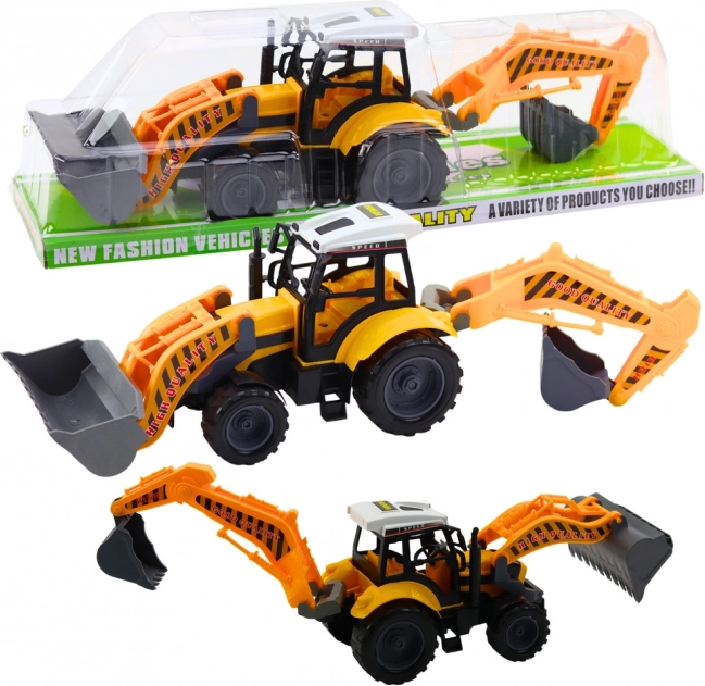 Grand tractopelle chargeur jaune articulé – jouet pour enfants