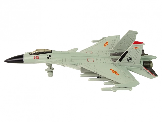 Avion de chasse avec propulsion à friction 1:72 gris