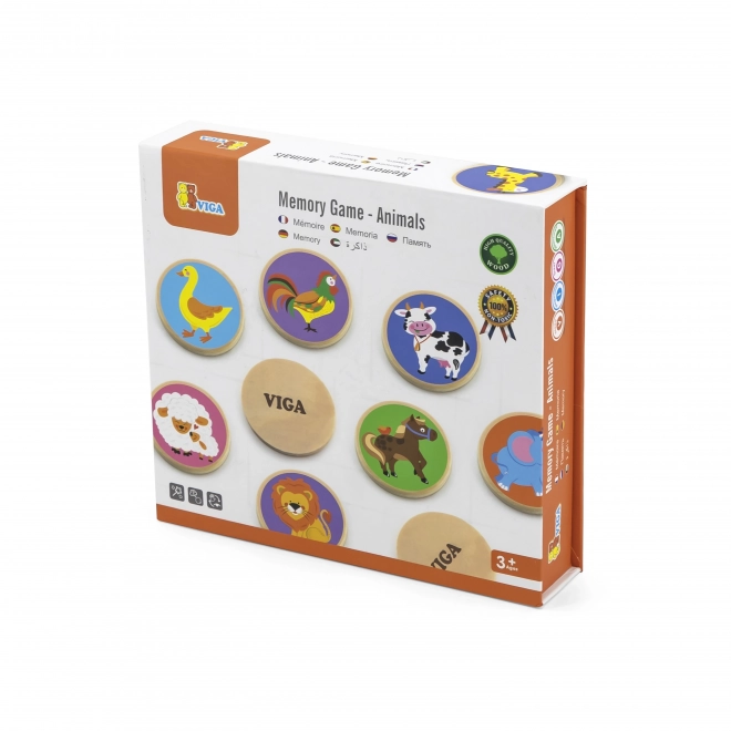 Mémo en bois animaux - 32 pièces
