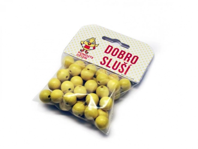 Perles en bois avec motif de poussin