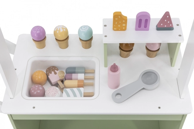 Stand de crème glacée en bois