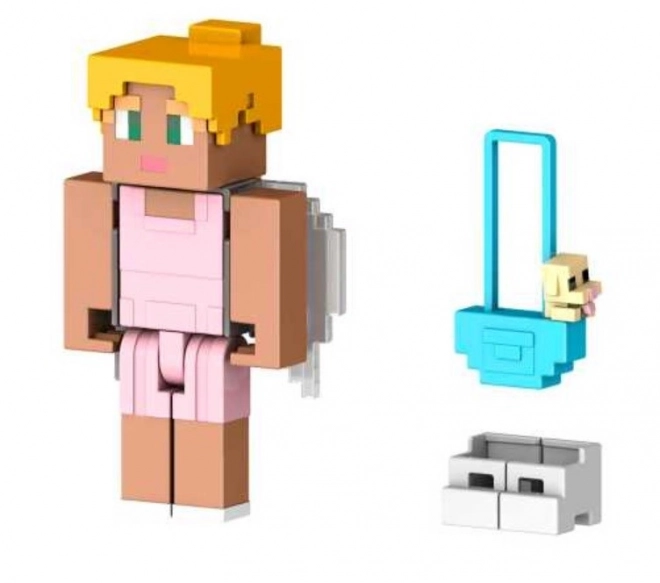 Figurine du guide Minecraft, sac avec chiot
