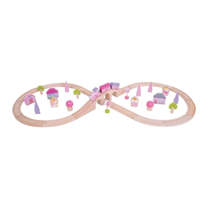 Bigjigs Rail Circuit de train en bois en huit pour princesses 35 pièces