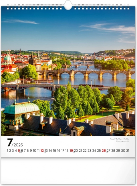 Calendrier mural Prague 2026