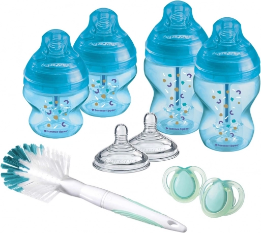 Set de biberons avancés ANTI-COLIC, tailles assorties 9 pcs, Bleu