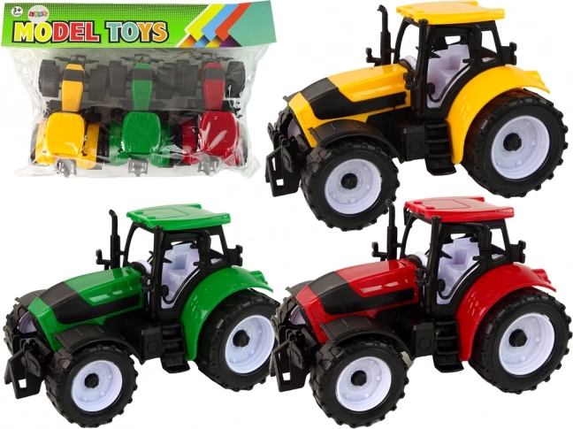 Ensemble de Tracteurs Agricoles Colorés – Lot de 3