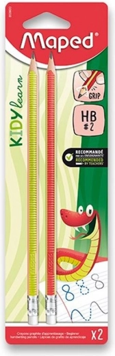 Ensemble de crayons graphite Kidy Learn Grip 2 pièces dureté HB
