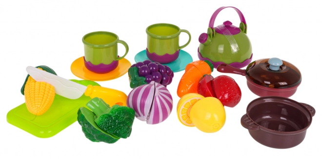 Panier de pique-nique avec fruits et légumes pour enfants
