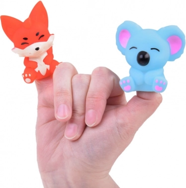 Marionnettes à doigts en caoutchouc ZOO animaux - ensemble de 5 figurines