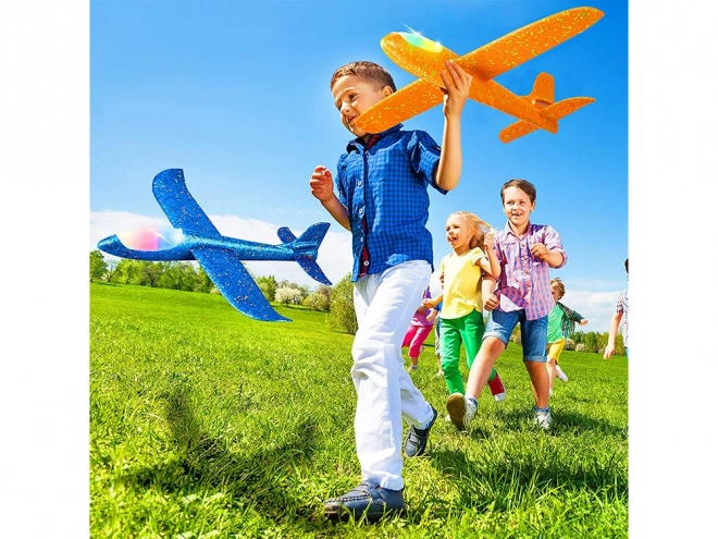 Planeur en polystyrène bleu léger 47 cm