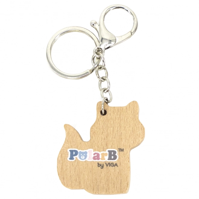 Porte-clés en bois avec motif de renard PolarB
