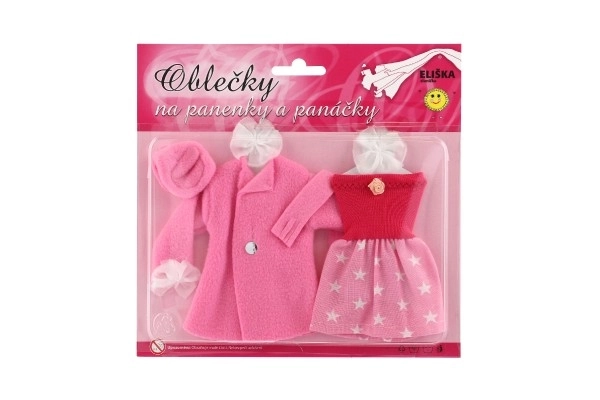 Robes/Vêtements - robes, manteau et bonnet pour poupées assortiment sur carte 22x21cm