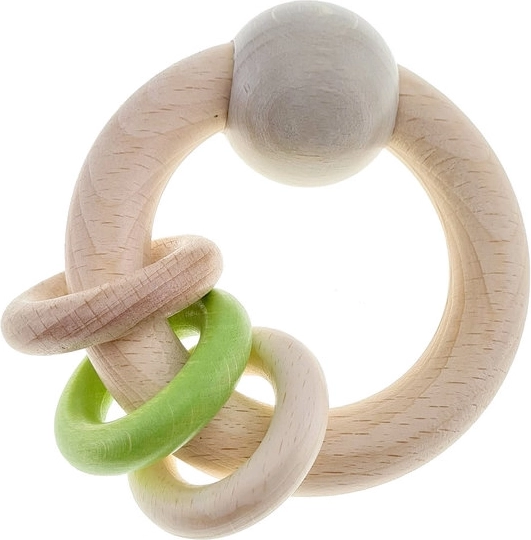 Hochet moteur en bois avec trois anneaux HESS