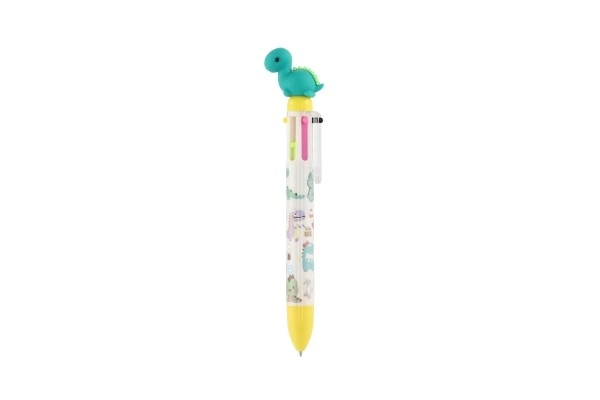 Stylo six couleurs avec motif dinosaure