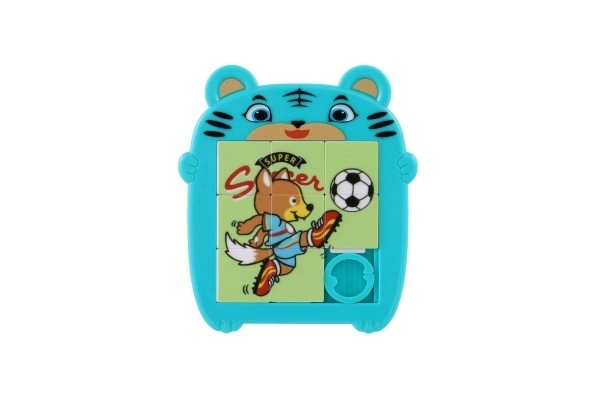 Casse-tête animal en plastique 9x10cm 4 couleurs sur carte
