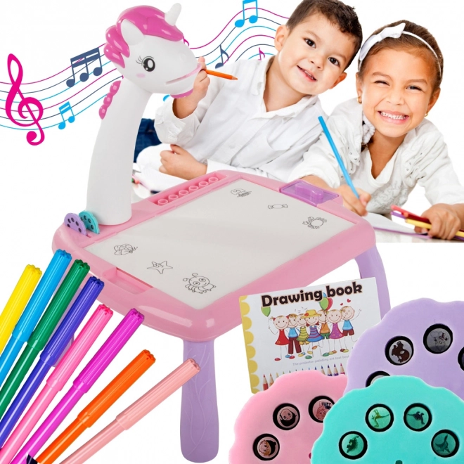 Table éducative pour enfants avec projecteur et marqueurs