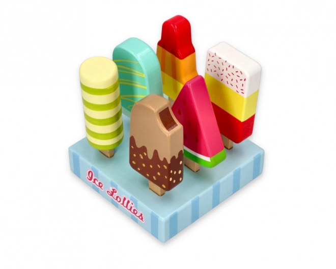 Glace en bois sur bâtonnet