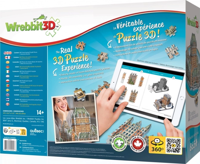Puzzle 3D WREBBIT Le Château Frontenac 865 pièces