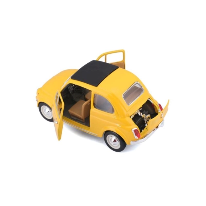 Modèle Bburago voiture Fiat 500 F 1965 jaune 1:24