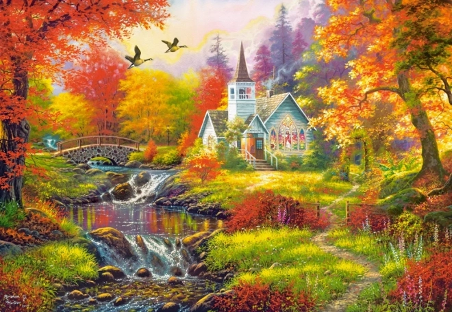 Puzzle 1000 pièces ambiance automnale