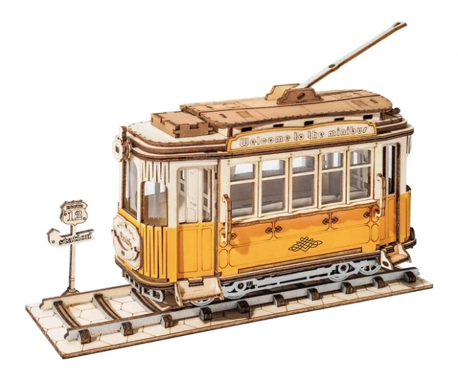 Tramway rétro - Maquette en bois 3D