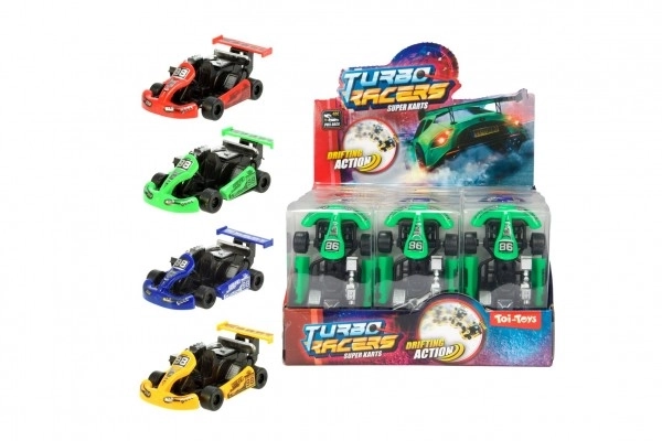 Karting en plastique 9 cm - couleurs variées