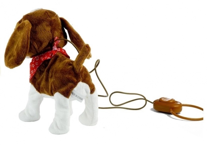 Chien en peluche interactif avec laisse et chant