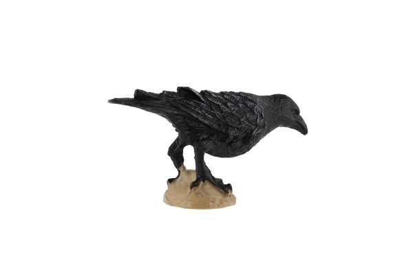 Corbeau noir en plastique zooted 11cm en sac