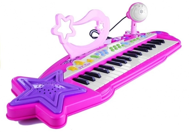 Orgues à clavier 37 touches MP3 Microphone rose