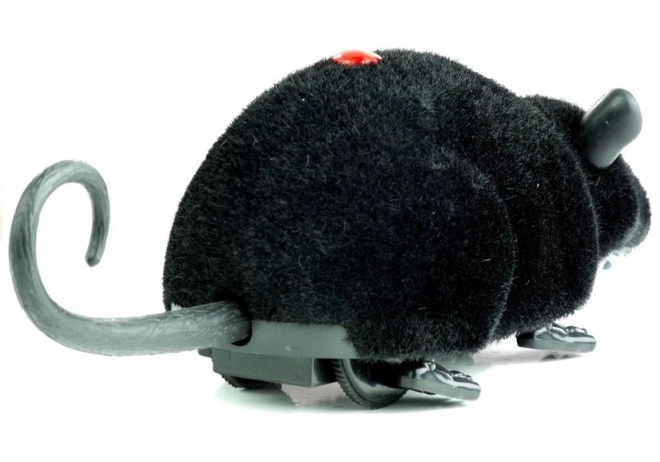 Grande souris télécommandée R/C noire sur roulettes