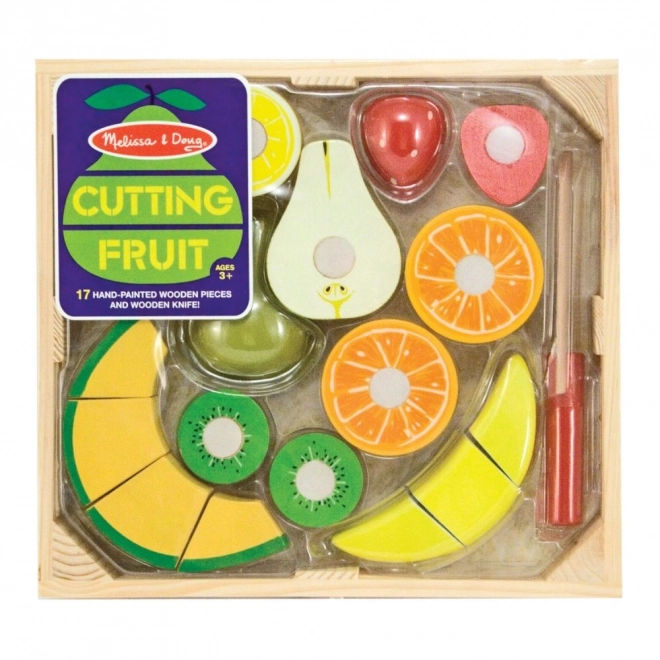 Ensemble de fruits en bois à couper