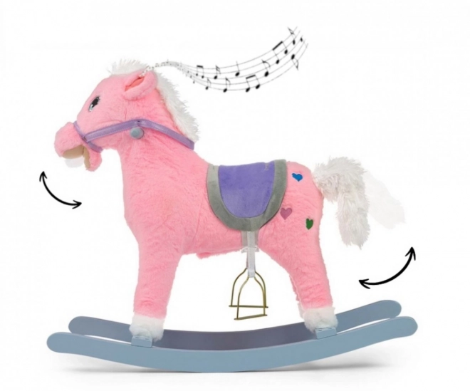 Cheval à bascule rose pour enfants