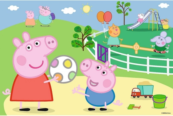 motif PEPPA PIG apprécié sur le terrain de jeu