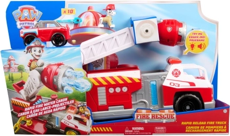 Pat’ Patrouille camion de pompiers Marshall – grand véhicule interactif avec projectiles et mini véhicule de secours