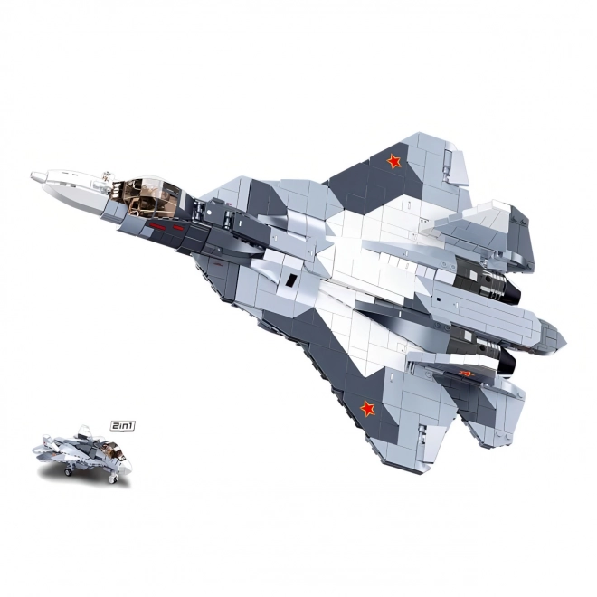 Sluban Model Bricks M38-B0986 Avion de chasse Su-57 2 en 1