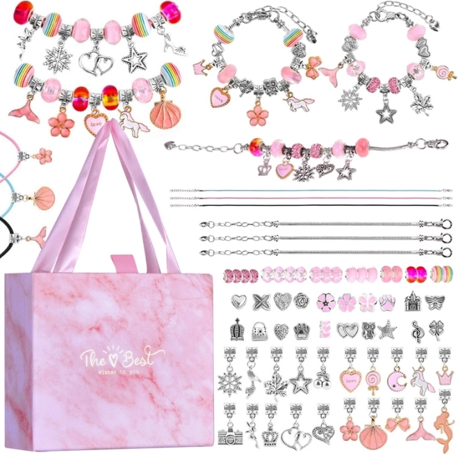 Kit créatif pour fabriquer des bracelets avec pendentifs et perles