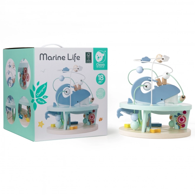 Jeu de Labyrinthe en Bois Monde Marin pour enfants à partir de 18 mois