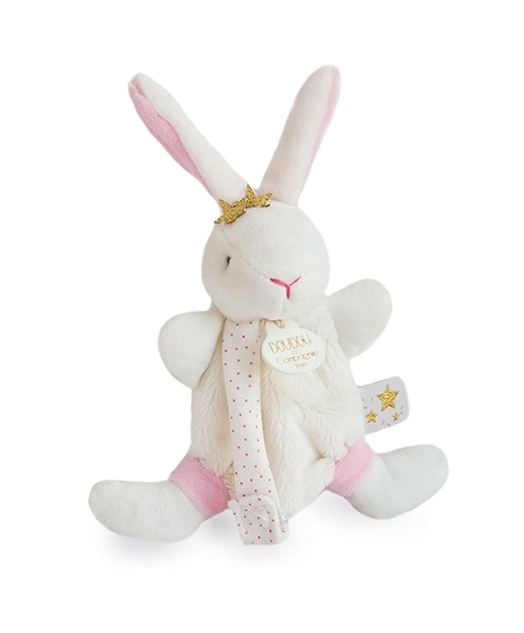 Doudou Jouet avec attache-tétine lapin 15 cm