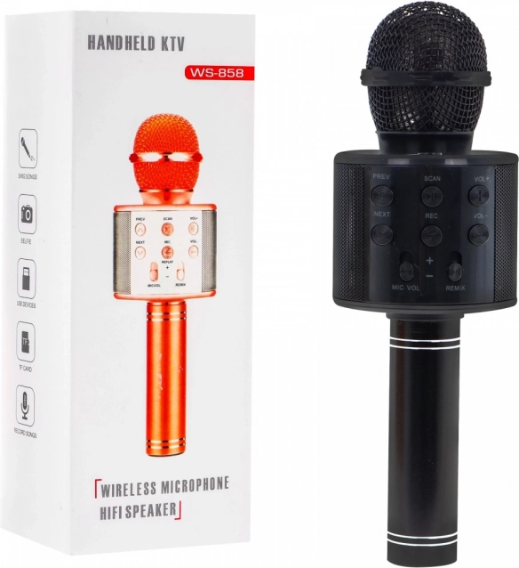 Micro de karaoké avec haut-parleur – noir
