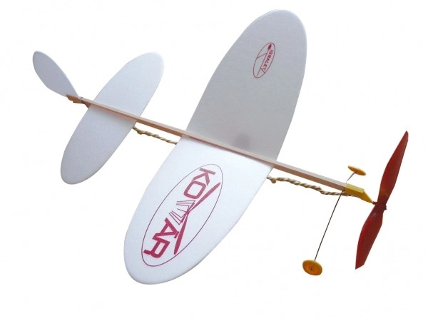 Avion Moustique modèle à lancer sur élastique polystyrène/bois 38x31cm dans un sac